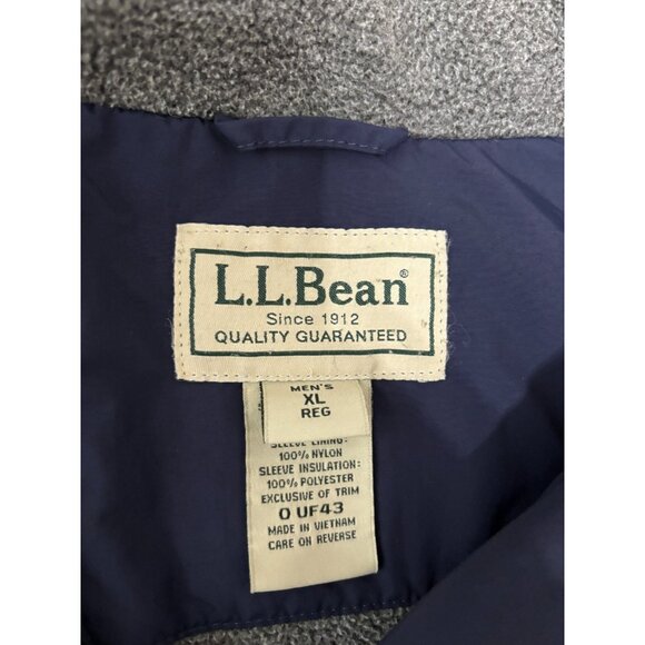 LL Bean Mens Warm Up Jacket Sz XL Fleece Lined Zip Up Nylon Outdoors Windbreaker - Picture 6 of 10
